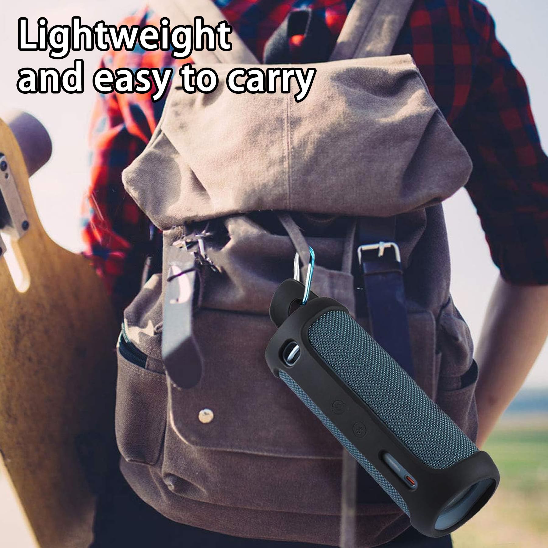 Khanka Hard Travel Case and Silicone Replacement for JBL Flip 6 Waterproof Bluetooth Speaker Black - View 4 of 9