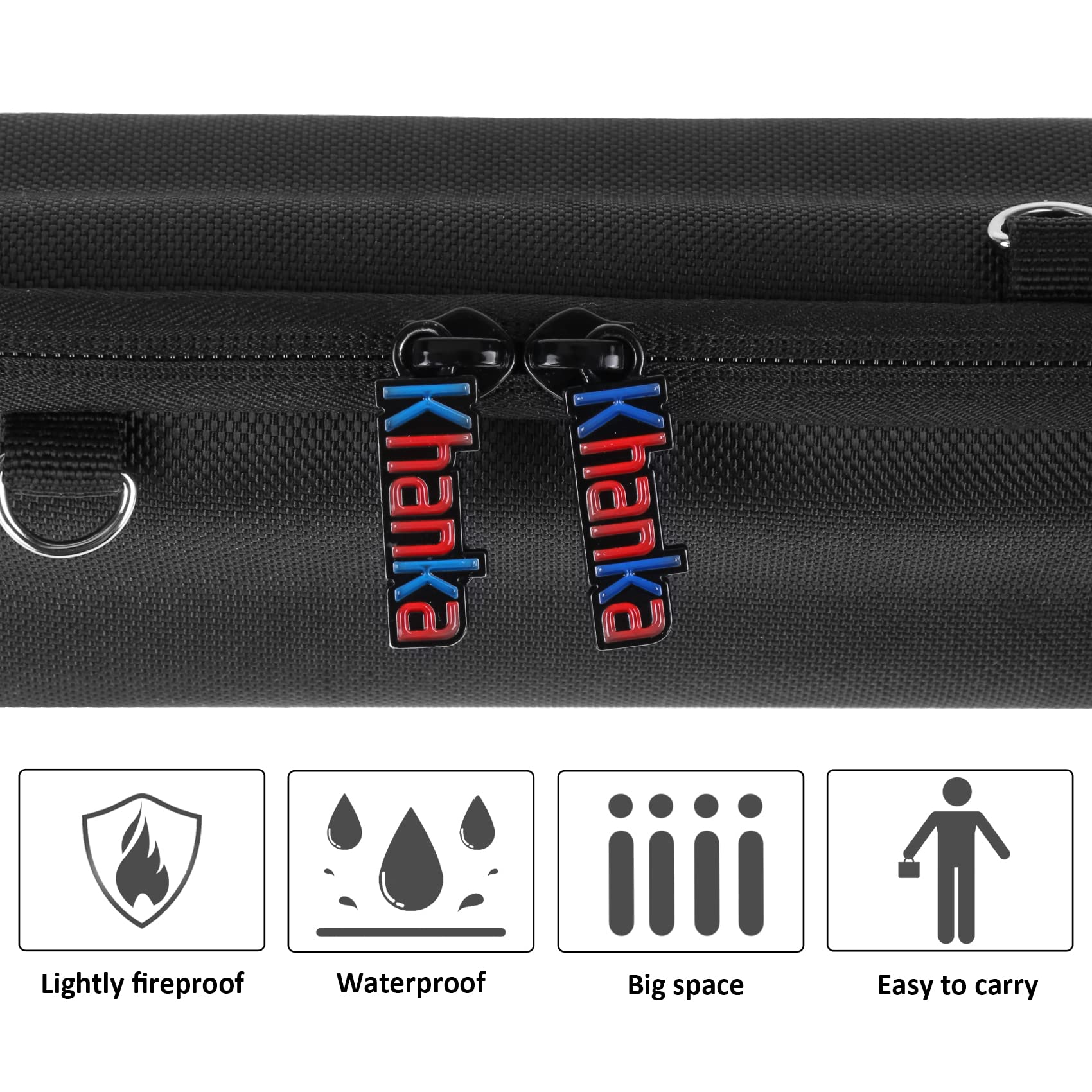 Khanka Hard Travel Case and Silicone Replacement for JBL Flip 6 Waterproof Bluetooth Speaker Black - View 8 of 9