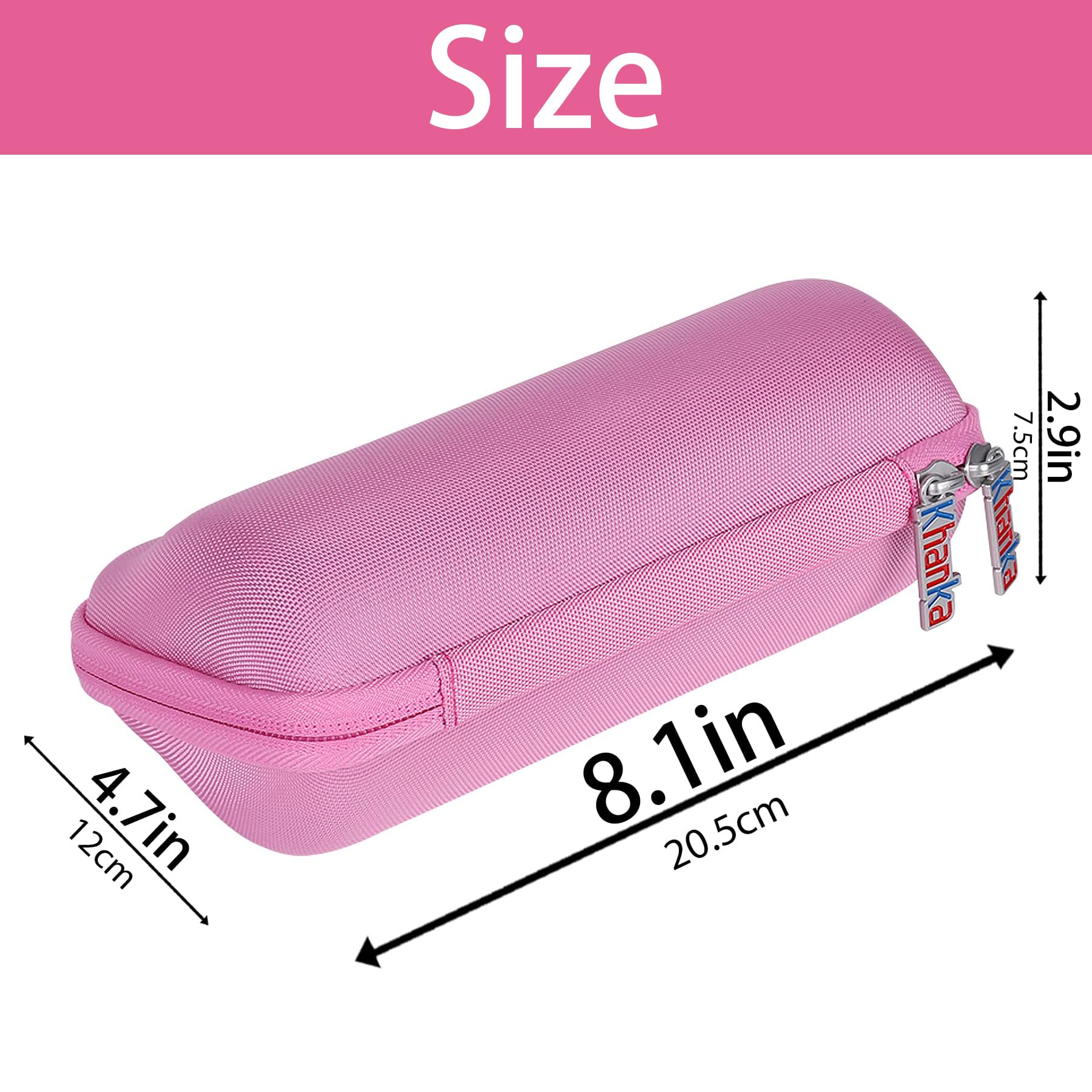 khanka Khanka Hard Travel Case and Silicone Replacement for JBL Flip 6 Waterproof Bluetooth Speaker Pink - View 2 of 9