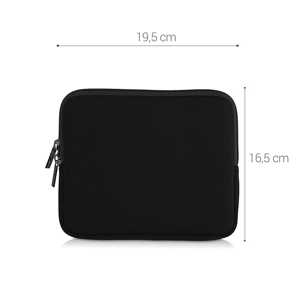 kwmobile "KWMobile Neoprene e-Reader Pouch for 6.8-7" Devices - Universal Black Sleeve Case with Zipper" - View 7 of 8