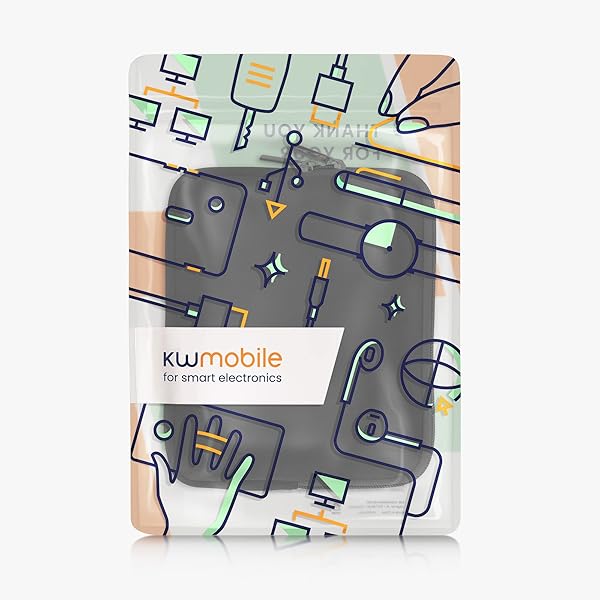 kwmobile "KWMobile Neoprene e-Reader Pouch for 6.8-7" Devices - Universal Black Sleeve Case with Zipper" - View 8 of 8