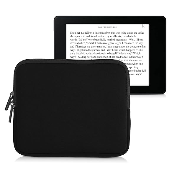 kwmobile "KWMobile Neoprene e-Reader Pouch for 6.8-7" Devices - Universal Black Sleeve Case with Zipper" - View 2 of 8