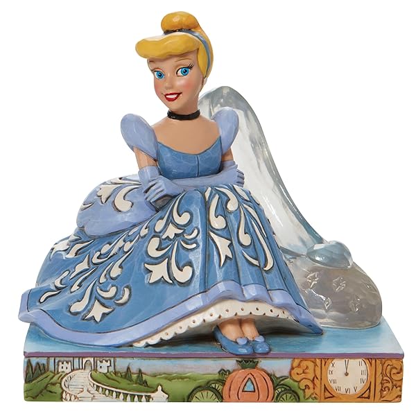Enesco Enesco Jim Shore Disney Cinderella Figurine with Glass Slipper - 5.39 Inch Multicolor Collectible