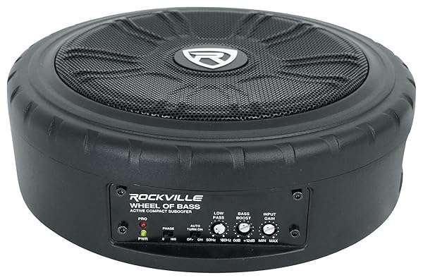 Rockville "Rockville WHEEL OF BASS 8" Slim Under-Seat Subwoofer for Trucks & Cars - Powerful Audio Upgrade" - View 5 of 11