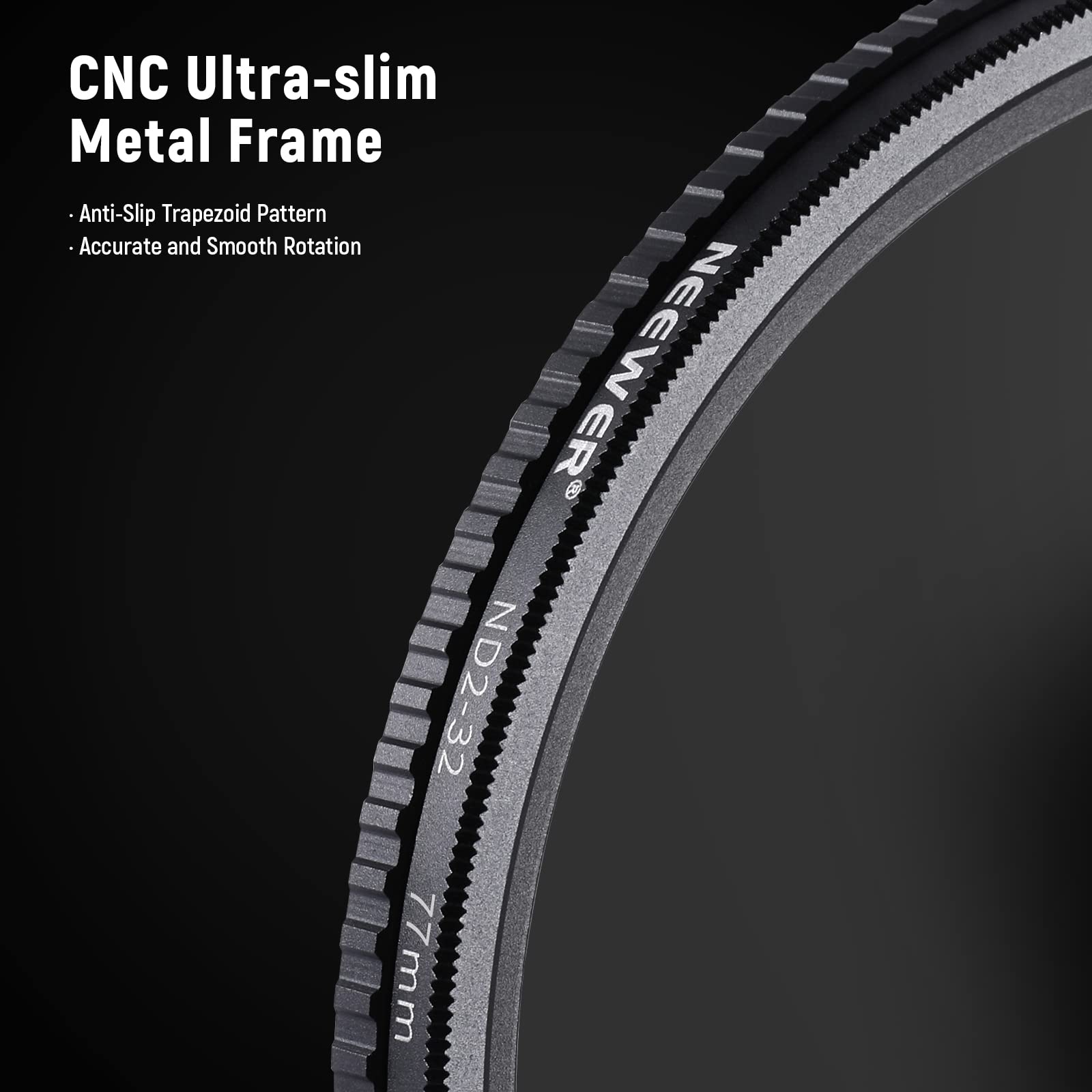 NEEWER 77mm Variable ND Filter Adjustable Neutral Density Filter Ultra Slim Aluminum Optical Glass Water Repellent Scratch Resistant - View 6 of 9