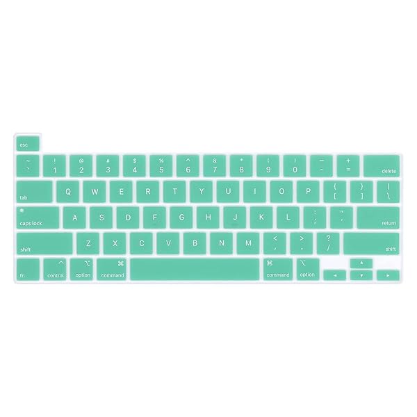 Batianda Batianda Light Green Gradient Silicone Keyboard Cover for MacBook Pro 13 M1 M2 2022 2020 A2338 A2289 A2251 2019 A2141 Model - View 3 of 7