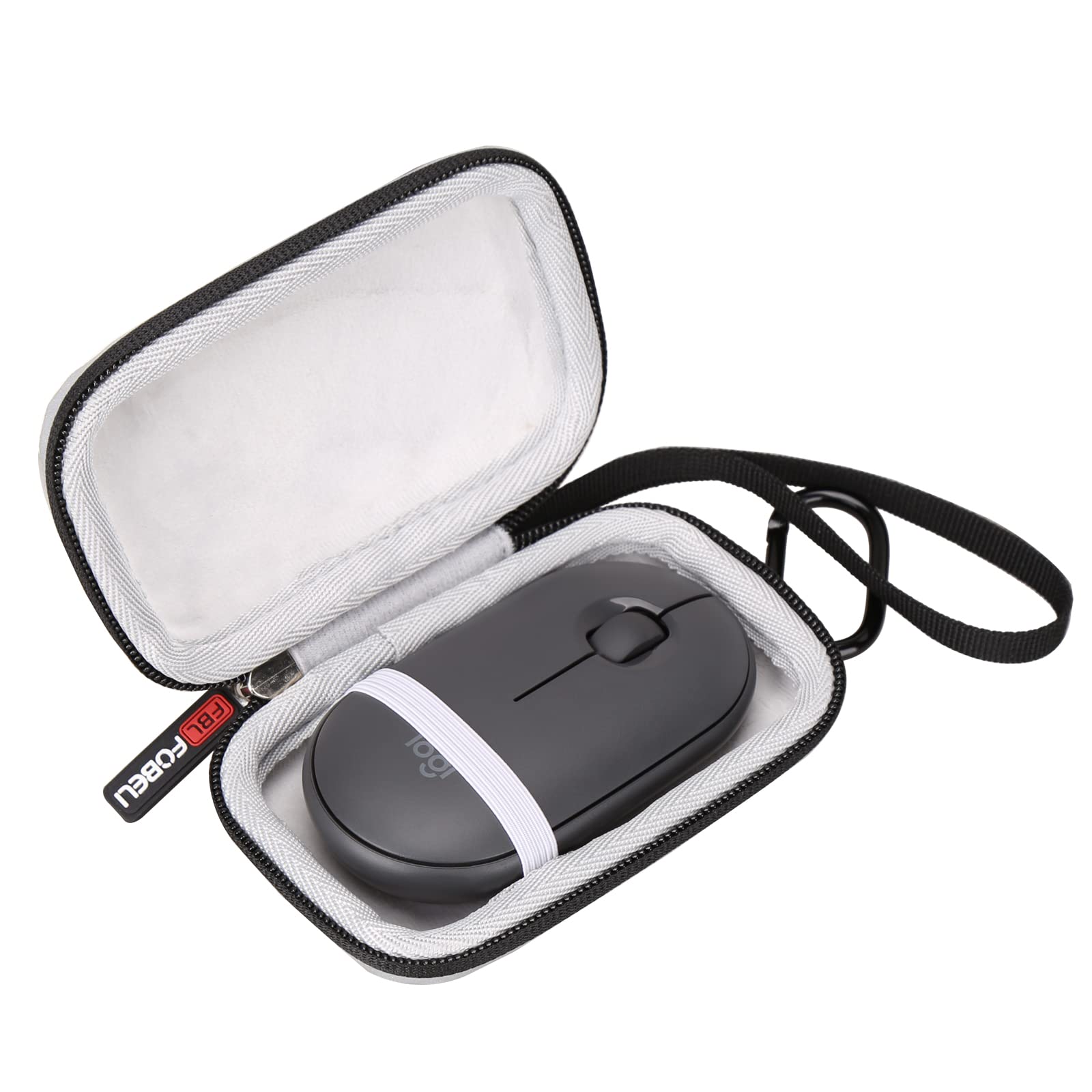 FBLFOBELI Travel Case for Logitech Pebble M350 M355 i345 Wireless Mouse Shockproof Protective Carrying Bag Organizer Case Only PU Black - View 2 of 7