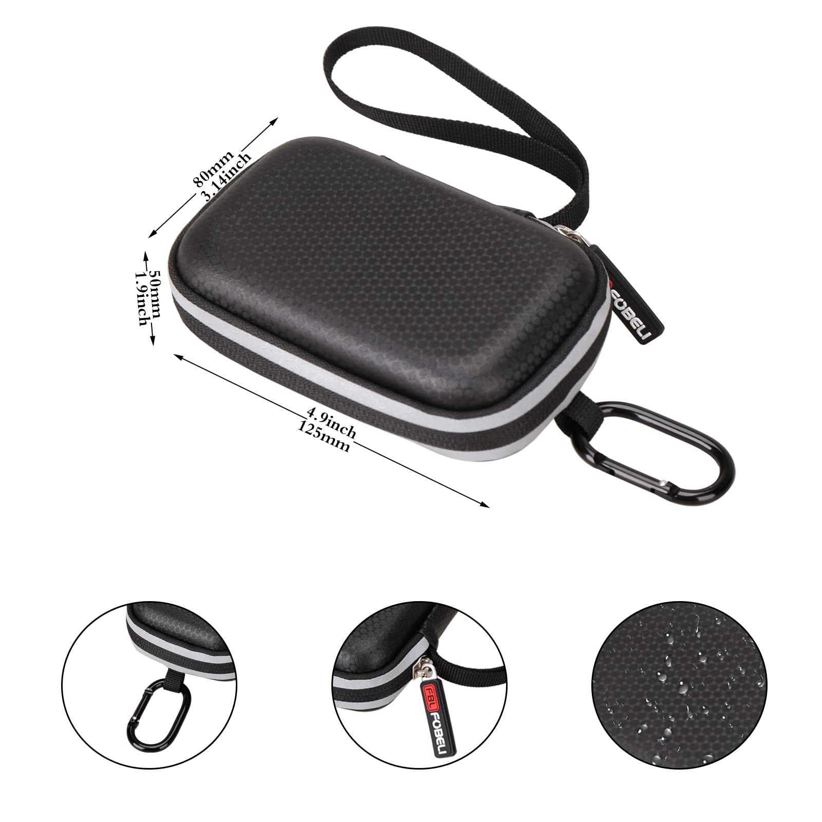 FBLFOBELI Travel Case for Logitech Pebble M350 M355 i345 Wireless Mouse Shockproof Protective Carrying Bag Organizer Case Only PU Black - View 5 of 7