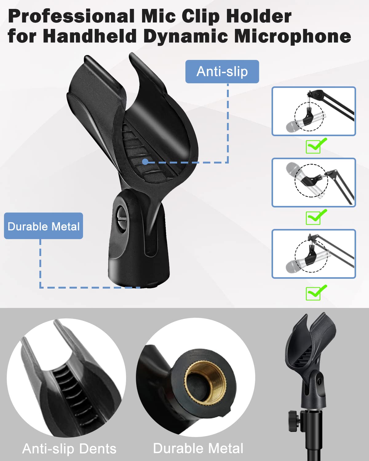 Mictop Mictop 2 Pack Desktop Mic Stand Portable Foldable Tripod Adjustable Microphone Stand for Dynamic Microphone - View 6 of 7