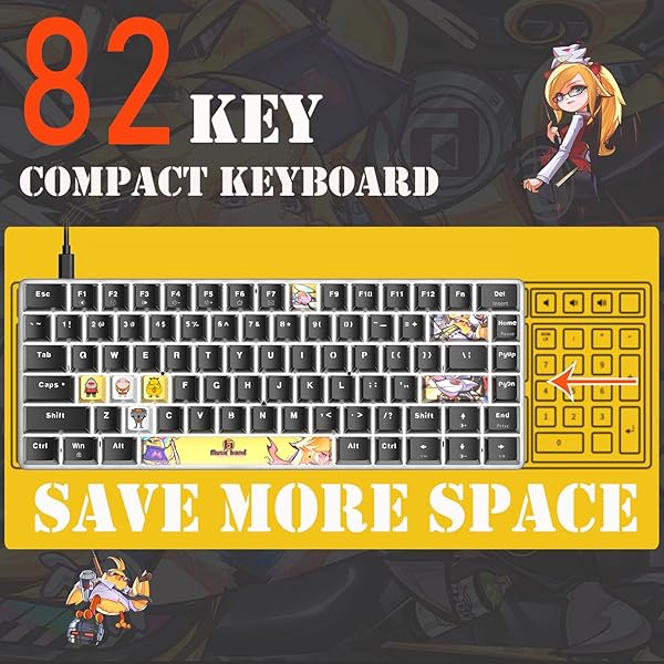 LexonElec LexonElec 80% Mechanical Gaming Keyboard - Hot-Swappable, Compact, Ergonomic, White Backlit, PBT Keycaps for Windows & Mac - View 4 of 9