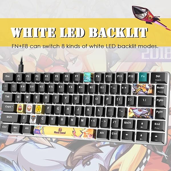 LexonElec LexonElec 80% Mechanical Gaming Keyboard - Hot-Swappable, Compact, Ergonomic, White Backlit, PBT Keycaps for Windows & Mac - View 5 of 9
