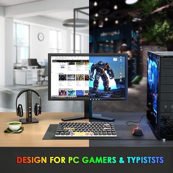 LexonElec LexonElec 80% Mechanical Gaming Keyboard - Hot-Swappable, Compact, Ergonomic, White Backlit, PBT Keycaps for Windows & Mac - View 7 of 9