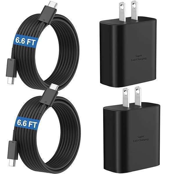 Ubearkk 45W Samsung Super Fast Charger with 6.6FT USB-C Cable for Galaxy S24/S23/S22/Note 20/10 - Fast Charging Block