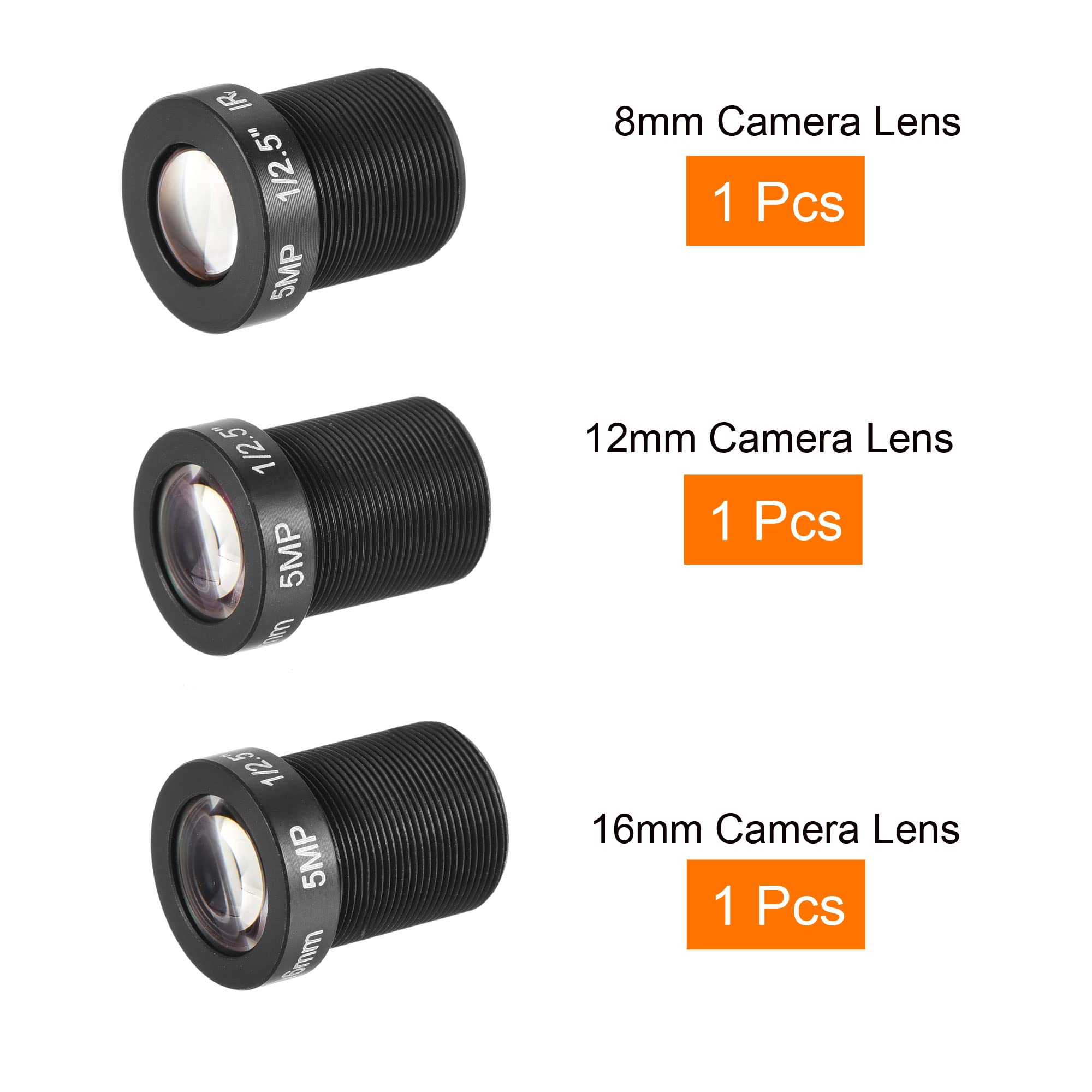 MECCANIXITY MECCANIXITY 5MP CCTV Lens 8mm 12mm 16mm F2.0 FPV Wide Angle for CCD Camera 3 Pack - View 3 of 5
