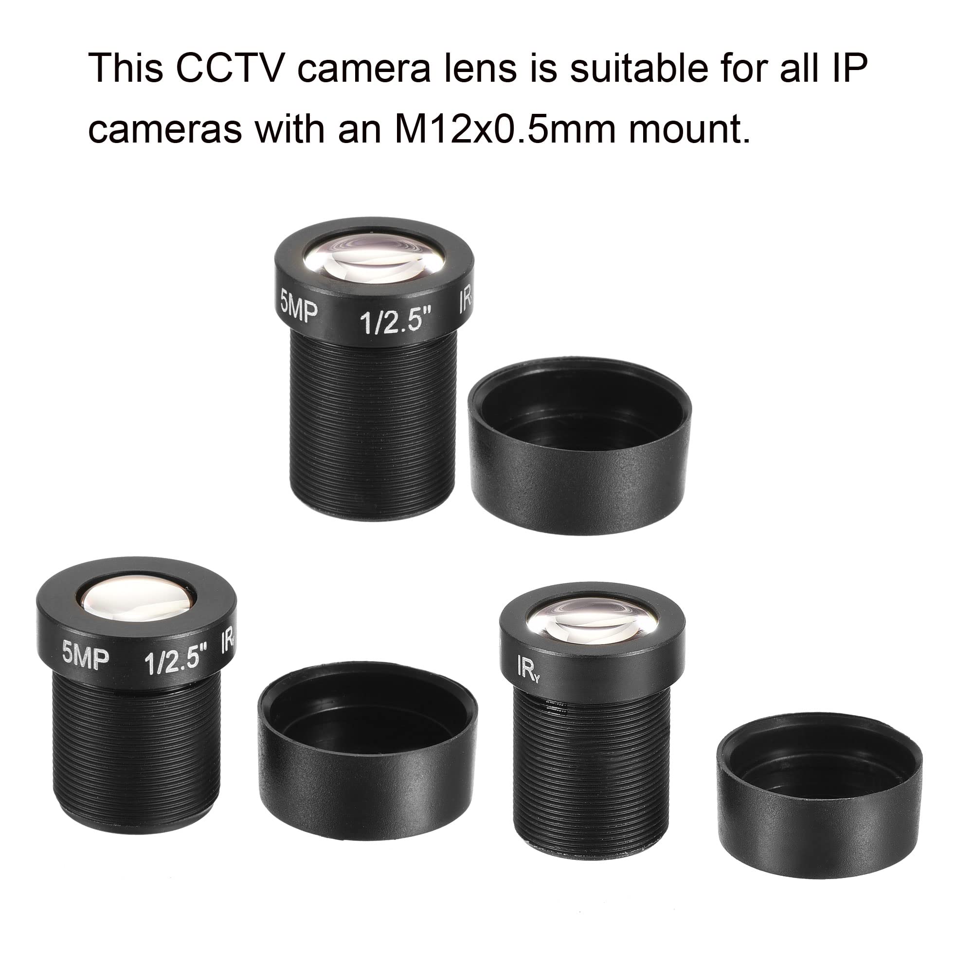 MECCANIXITY MECCANIXITY 5MP CCTV Lens 8mm 12mm 16mm F2.0 FPV Wide Angle for CCD Camera 3 Pack - View 4 of 5