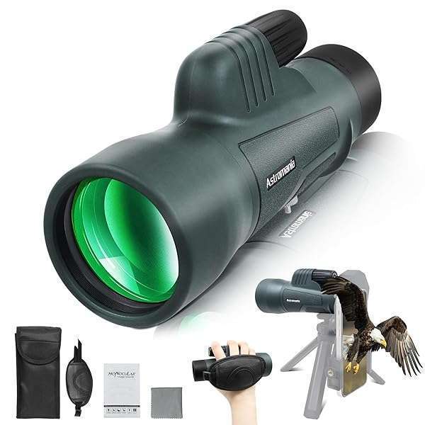 Astromania Astromania 12X50 BAK4 Monocular: Waterproof, Compact, High Power for Bird Watching & Travel Gifts