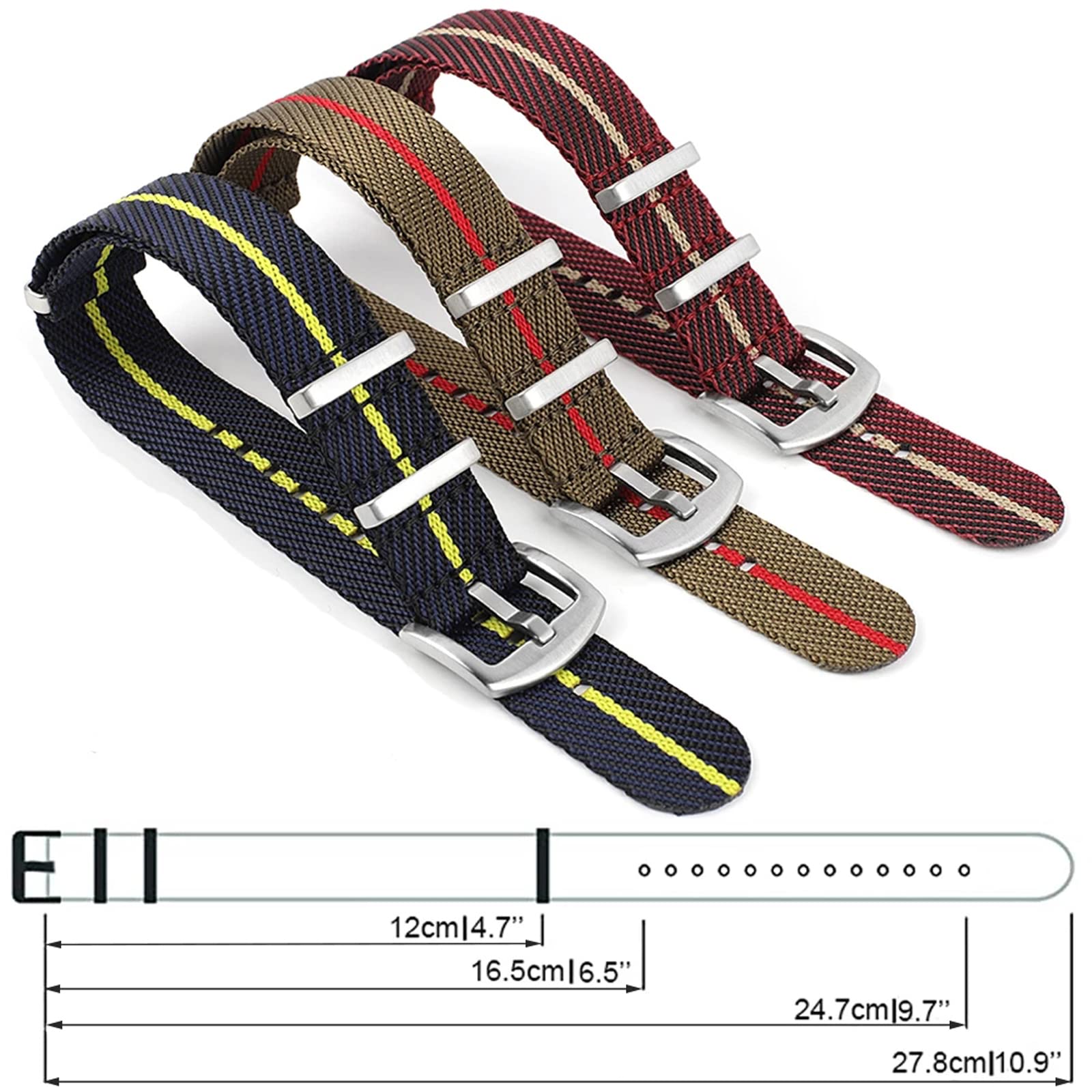 WOUKUP Premium Weave Nylon Watch Band Replacement Military Straps for Men 20mm 22mm - View 4 of 6