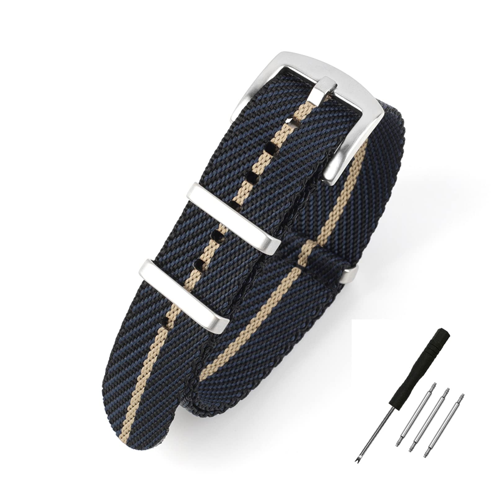 WOUKUP Premium Weave Nylon Watch Band Replacement Military Straps for Men 20mm 22mm - View 5 of 6
