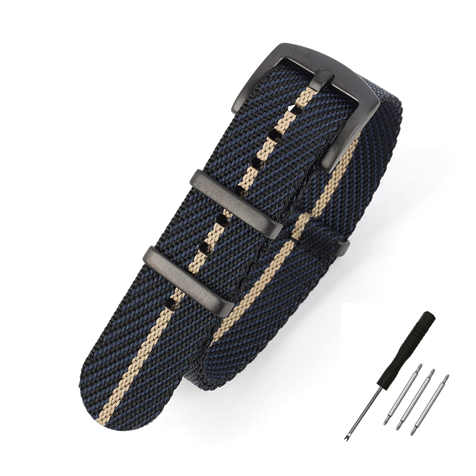 WOUKUP Premium Weave Nylon Watch Band Replacement Military Straps for Men 20mm 22mm - View 6 of 6