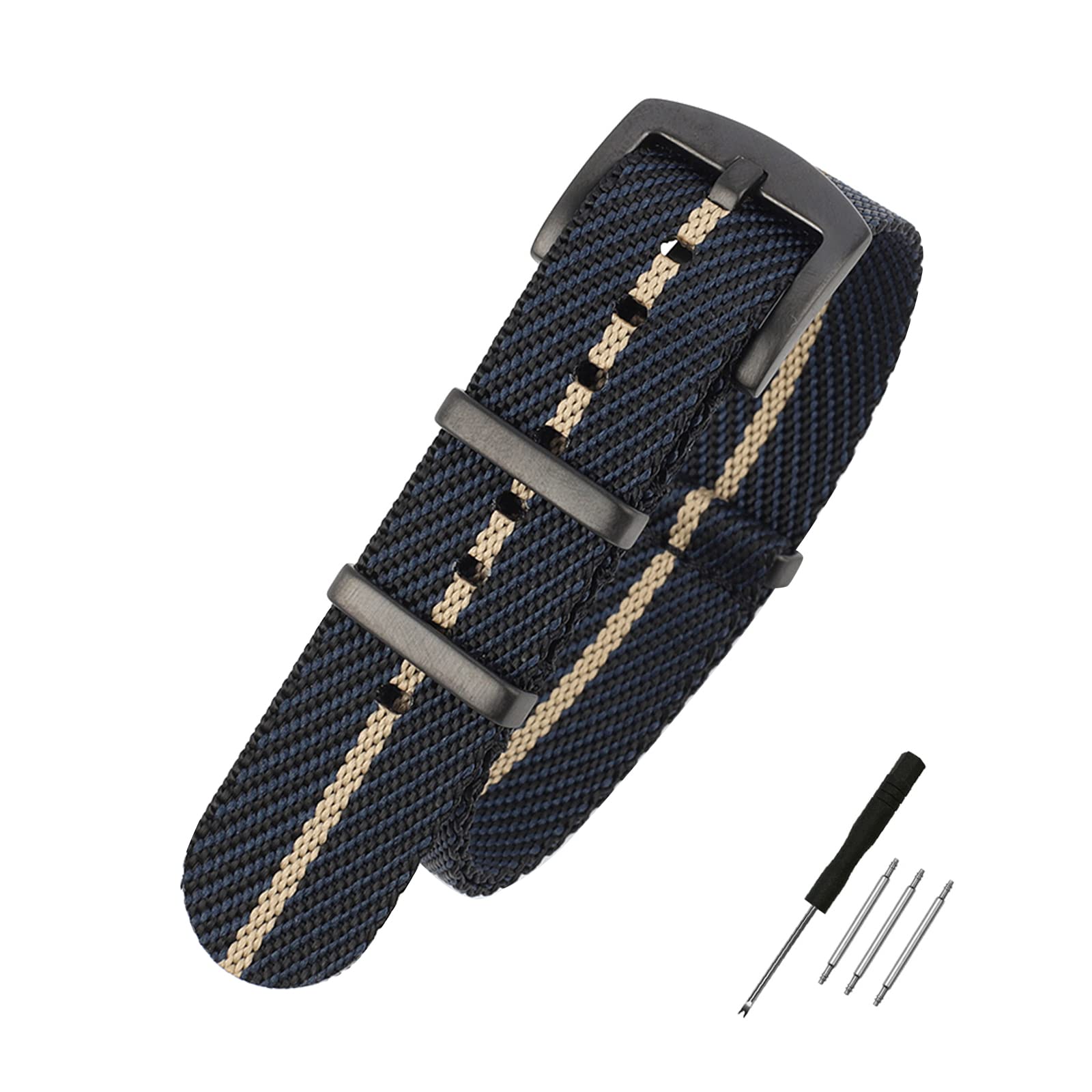 WOUKUP Premium Weave Nylon Watch Band Replacement Military Straps for Men 20mm 22mm
