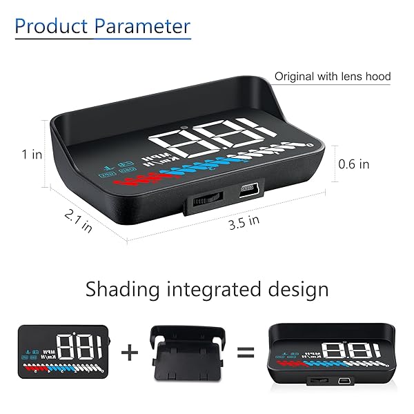 wiiyii Wiiyii Car HUD M7: OBD/GPS Smart Display for Speed, RPM, Voltage & More - Universal Fit for All Cars - View 9 of 11