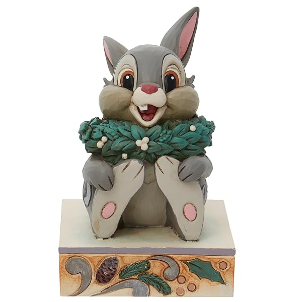 Enesco Enesco Jim Shore Disney Bambi & Thumper Christmas Figurine - 3.86 Inch Multicolor Collectible