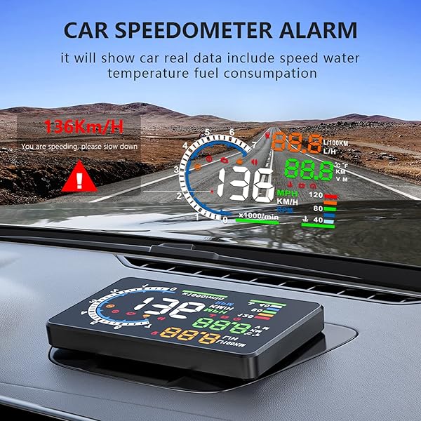 wiiyii Revolutionary Car HUD P8: OBDII & GPS Dual System for A-Pillar Installation - View 4 of 11