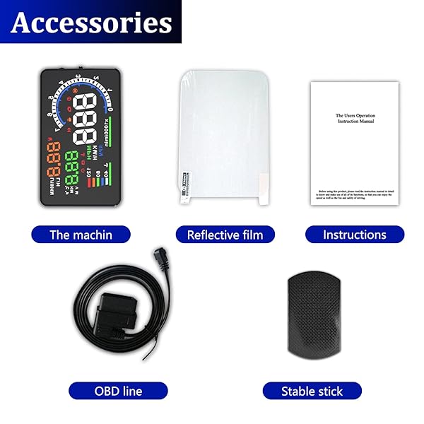 wiiyii Revolutionary Car HUD P8: OBDII & GPS Dual System for A-Pillar Installation - View 10 of 11