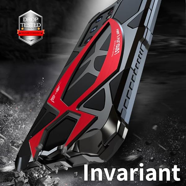 Lunivop Lunivop for Samsung Galaxy s22 Ultra case (5G 6.8 inch 2022) Metal Rugged Heavy Duty The Inner Silicone Armor Cover with Camera Protection Shockproof Phone Case Funda Military Grade Black red - View 7 of 8