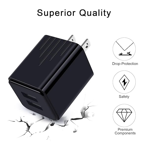 REPIND Fast Charger Type C Block USB Wall Plug and Car Adapter with 3FT and 6FT Charging Cables for Samsung Galaxy S25 S24 S23 S22 S21 A10e A11 A12 A13 A21 - View 5 of 9