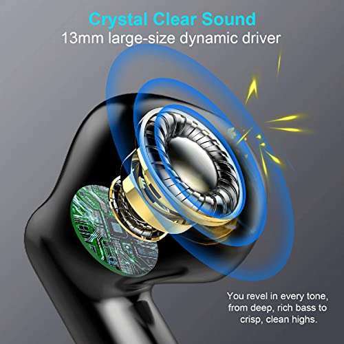 Jxrev Top Wireless Earbuds: Bluetooth 5.3, Noise Cancelling, IP7 Waterproof, 32H Playtime - Perfect for Android & iOS - View 4 of 8