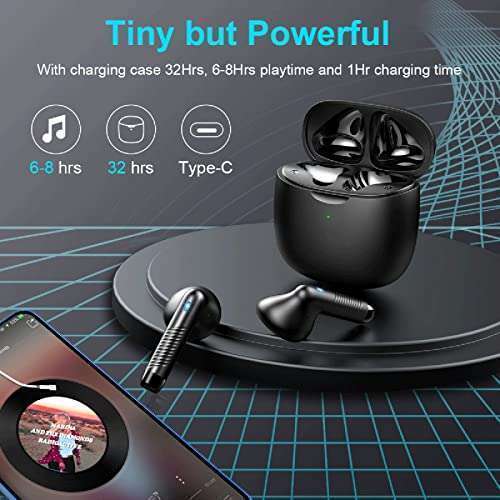 Jxrev Top Wireless Earbuds: Bluetooth 5.3, Noise Cancelling, IP7 Waterproof, 32H Playtime - Perfect for Android & iOS - View 8 of 8
