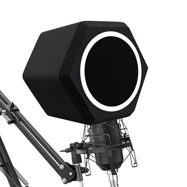 penypeal Penypeal Microphone Wind Shield & Pop Filter - Acoustic Foam for Studios, Noise Reduction & Sound Isolation, Black