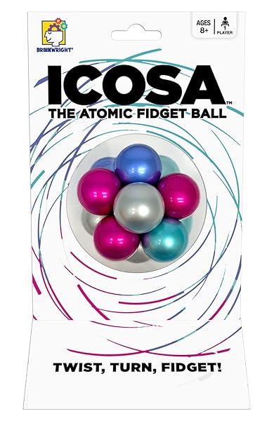 CEACO Brainwright Icosa Ice Atomic Fidget Ball for Stress Relief and Focus Enhancing Fun