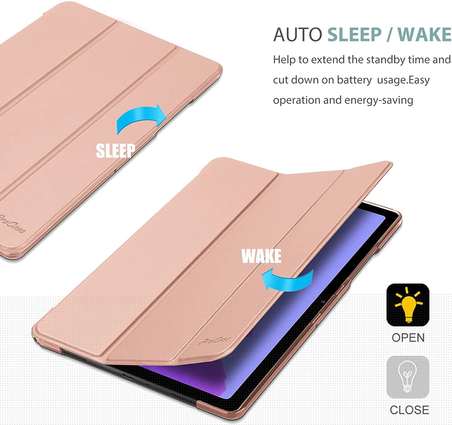 ProCase ProCase Smart Case for Galaxy Tab A8 10.5 Slim Hard Back Cover Protective Stand 2022 Model Rose Gold - View 2 of 8