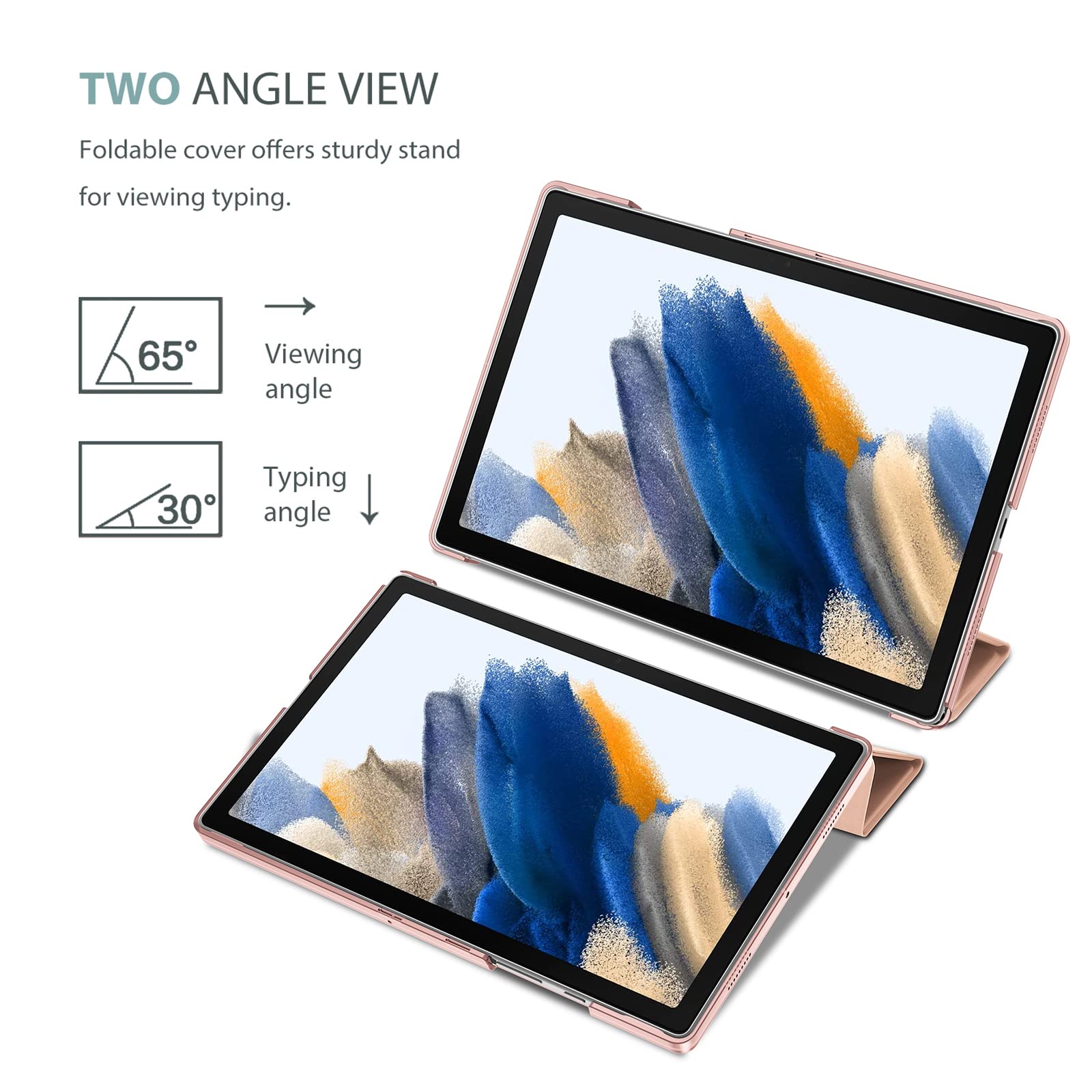 ProCase ProCase Smart Case for Galaxy Tab A8 10.5 Slim Hard Back Cover Protective Stand 2022 Model Rose Gold - View 6 of 8