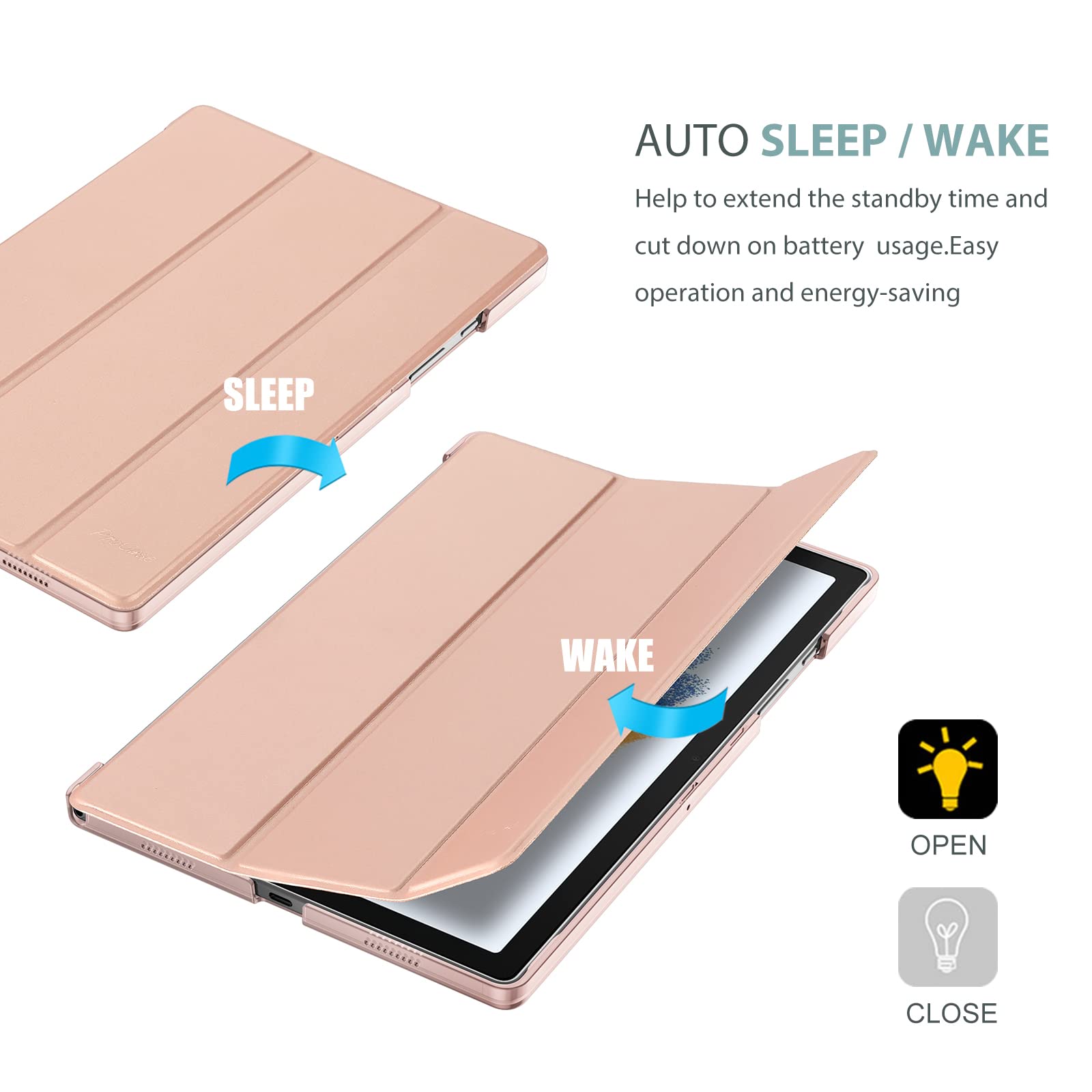 ProCase ProCase Smart Case for Galaxy Tab A8 10.5 Slim Hard Back Cover Protective Stand 2022 Model Rose Gold - View 7 of 8