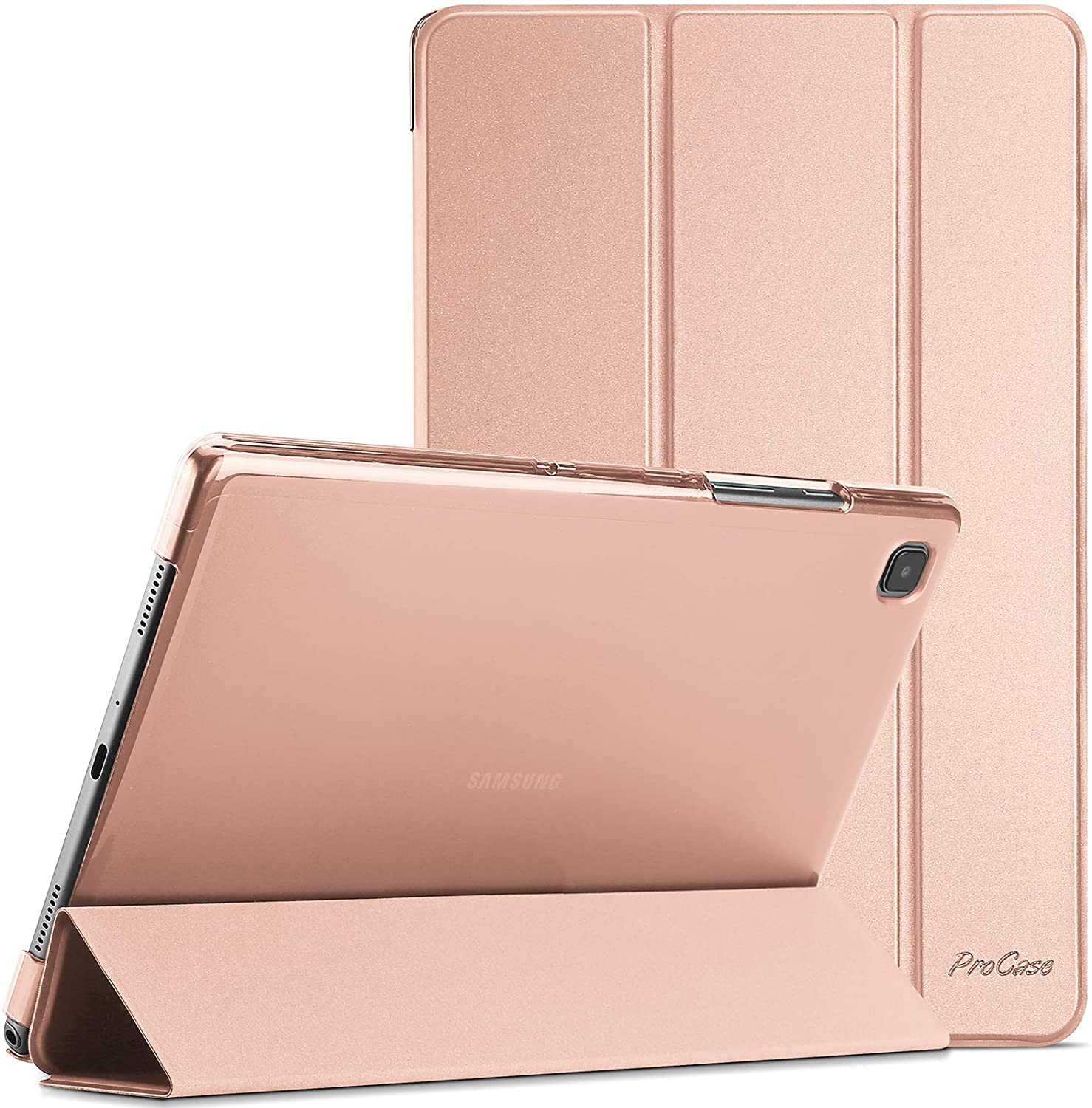 ProCase Smart Case for Galaxy Tab A8 10.5 Slim Hard Back Cover Protective Stand 2022 Model Rose Gold