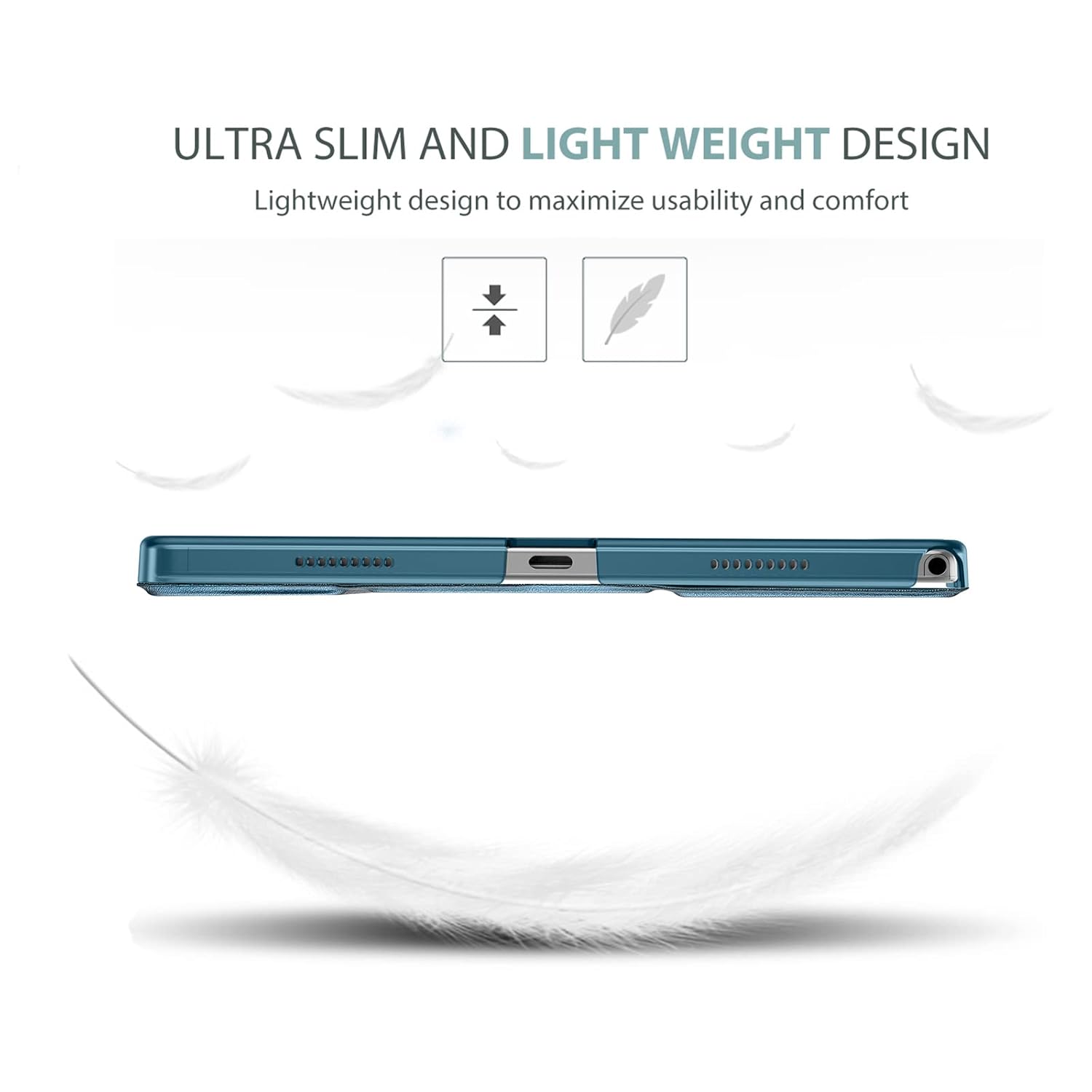 ProCase ProCase Smart Case for Galaxy Tab A8 10.5 Slim Stand Hard Back Shell Protective Cover Teal 2022 SM-X200 X205 X207 - View 5 of 8