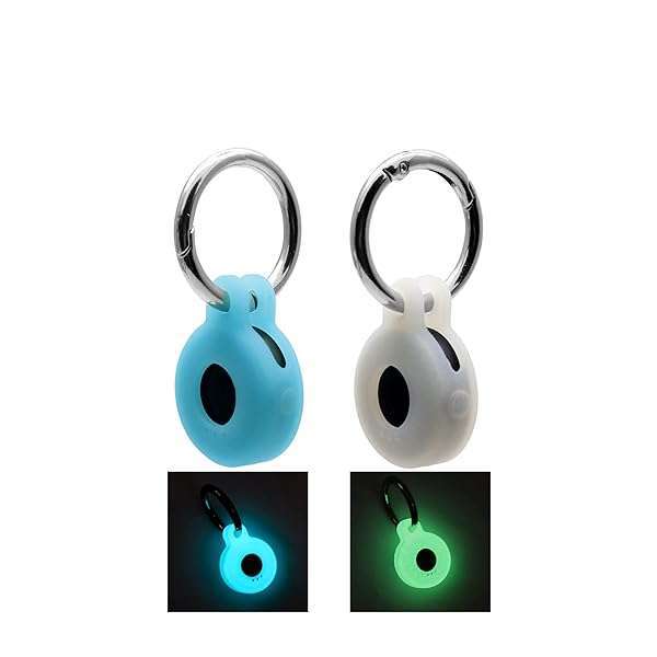 KJGLRSQH Glow in the Dark Tile Sticker Case 2-Pack: Protective Bluetooth Tracker Covers for Keys, Pets & More - Green & Blue