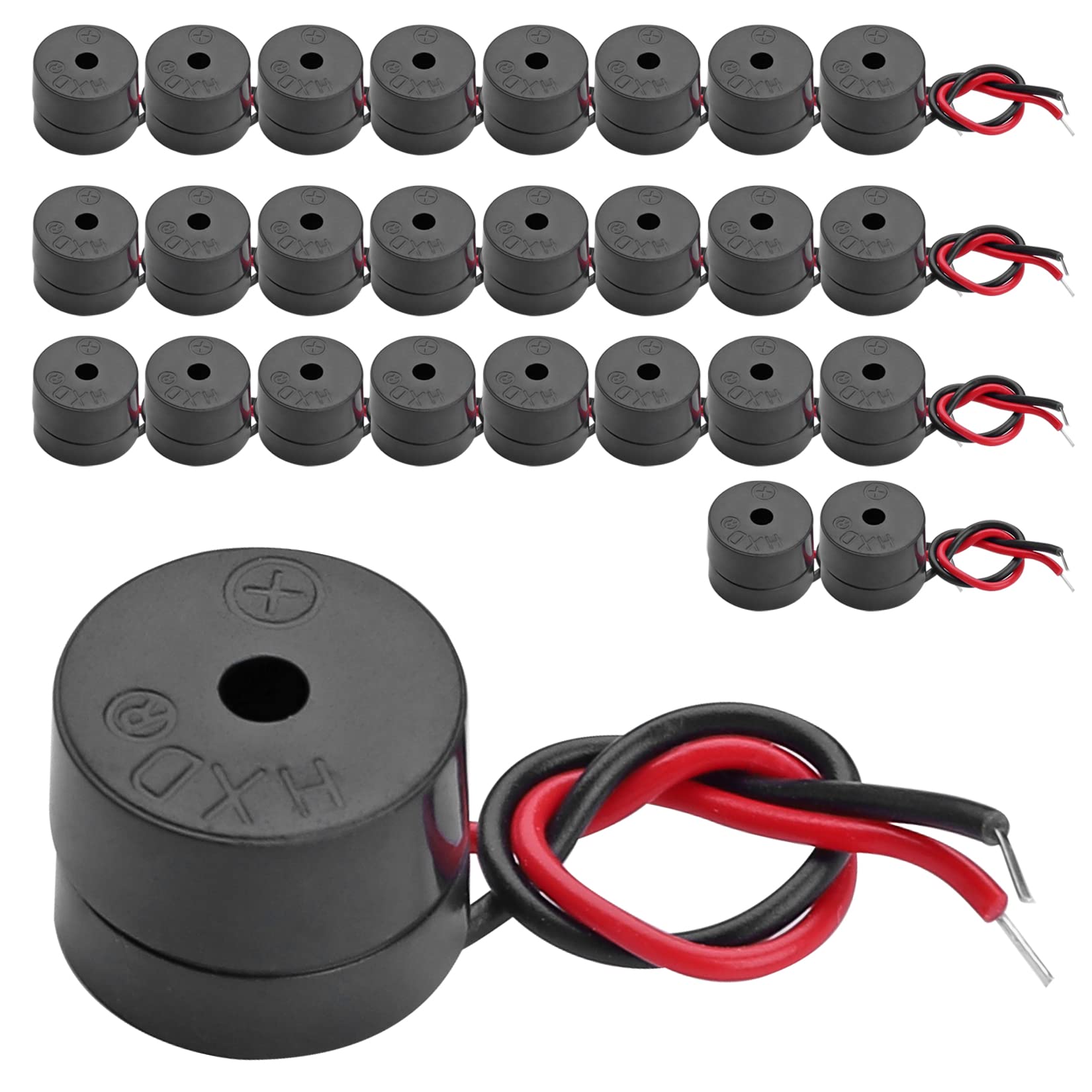 Manesi 26PCS Buzzer DC 3-12V Wired Connector Active Electronic Buzzer 85dB for Alarms and Alerts