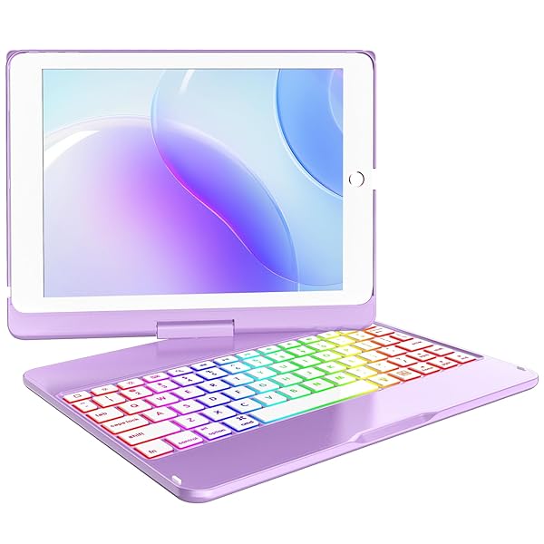 MMK MMK iPad Keyboard Case 9.7 for 2018 iPad, Pro 2017 & Air 2 - Detachable Bluetooth, Auto Sleep/Wake - Purple
