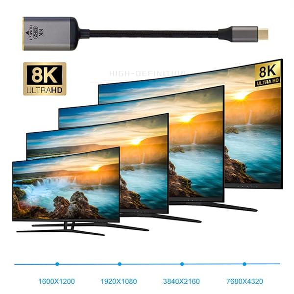 xiwai Xiwai USB4 USB-C to HDMI 2.0 Cable 8K 60Hz UHD 4K for Male Monitor Display - View 4 of 11