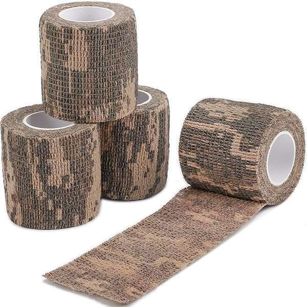 DROK DROK 4 Roll Camo Tape - Heavy Duty 1.97in x 14.76ft Tactical Wrap for Outdoor Gear, Sports, and Accessories