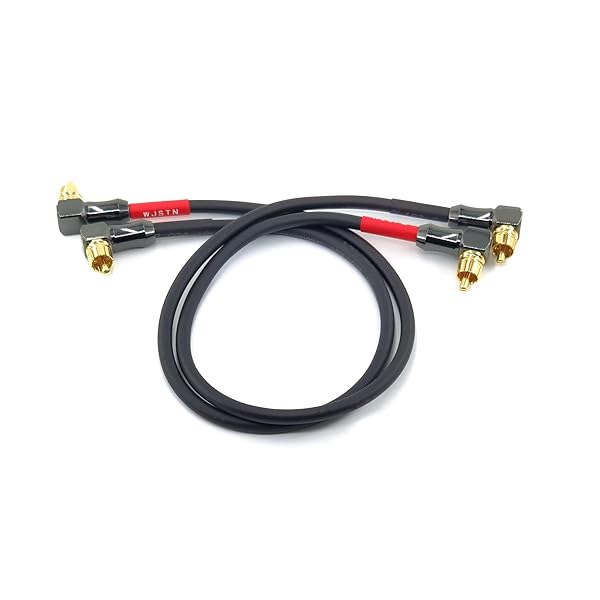WJSTN Buy WJSTN-061 Right Angle RCA Male-to-Male Audio Cable 2-Pack (2FT) - Perfect for Home Theater & Audio Setup - View 4 of 7