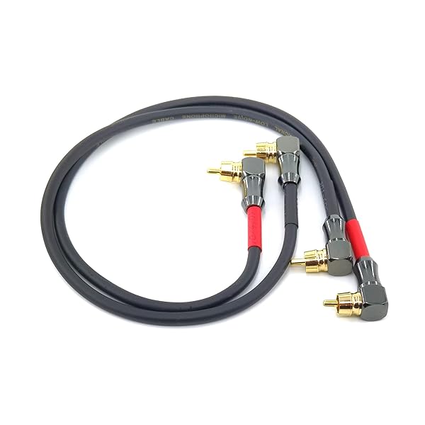 WJSTN Buy WJSTN-061 Right Angle RCA Male-to-Male Audio Cable 2-Pack (2FT) - Perfect for Home Theater & Audio Setup - View 5 of 7