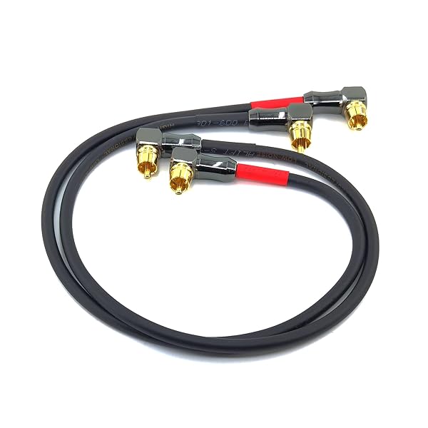 WJSTN Buy WJSTN-061 Right Angle RCA Male-to-Male Audio Cable 2-Pack (2FT) - Perfect for Home Theater & Audio Setup - View 6 of 7