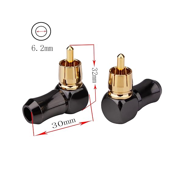 WJSTN Buy WJSTN-061 Right Angle RCA Male-to-Male Audio Cable 2-Pack (2FT) - Perfect for Home Theater & Audio Setup - View 7 of 7