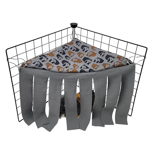 Tater Pets Corner Fleece Forest Curtain Hideout for Guinea Pigs and Small Pets Cozy Accessory and Toy