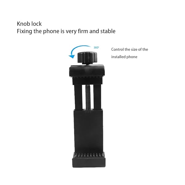 Taoke 360 Degree Rotating Adjustable Phone Clip and Camera Tripod Mount with 1/4 Inch Screw for Stable Photography - View 6 of 7